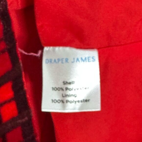 Draper James Red Plaid Velvet Ruffle Neck Top | Size S - Picture 7 of 7